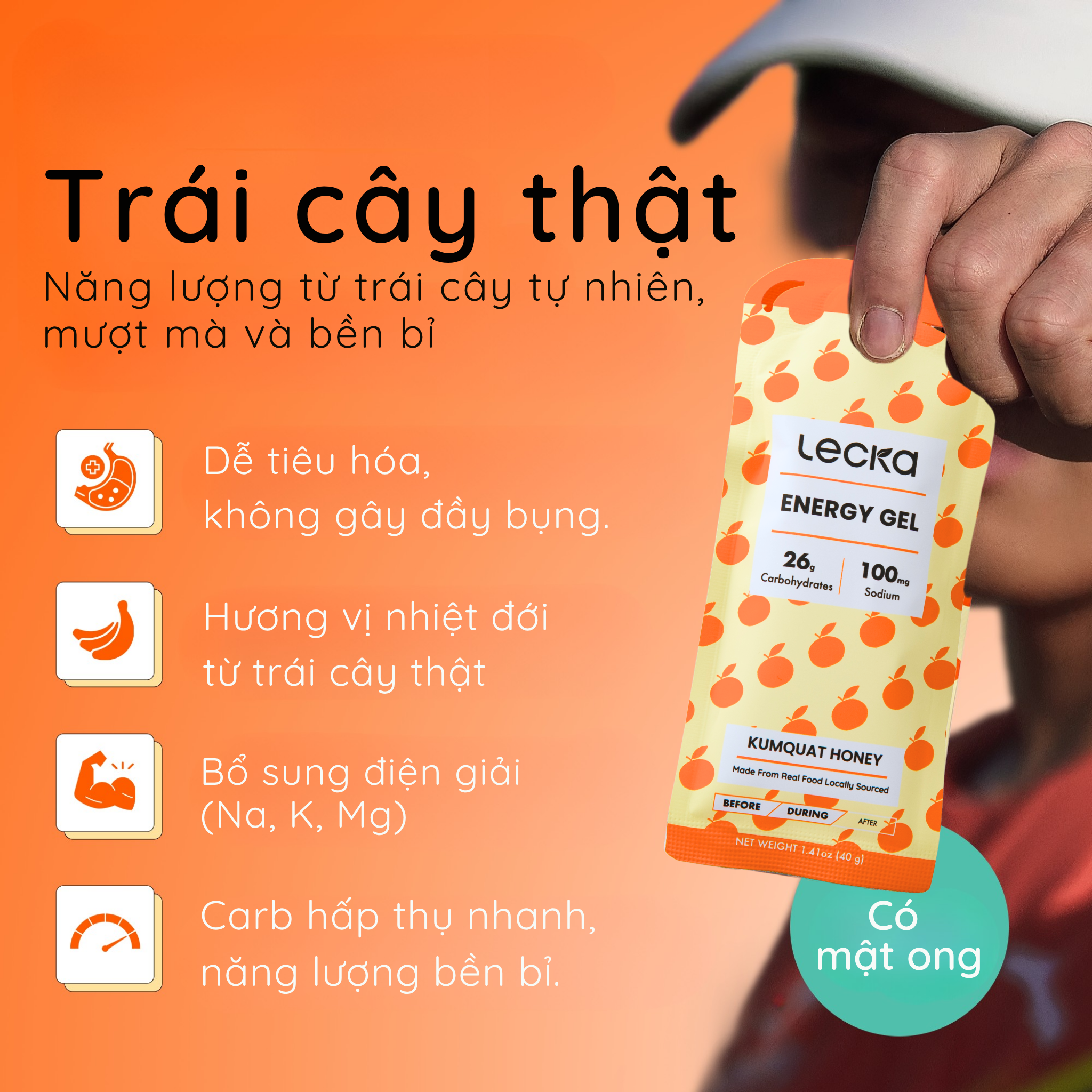 Gel năng lượng vị Tắc Mật Ong