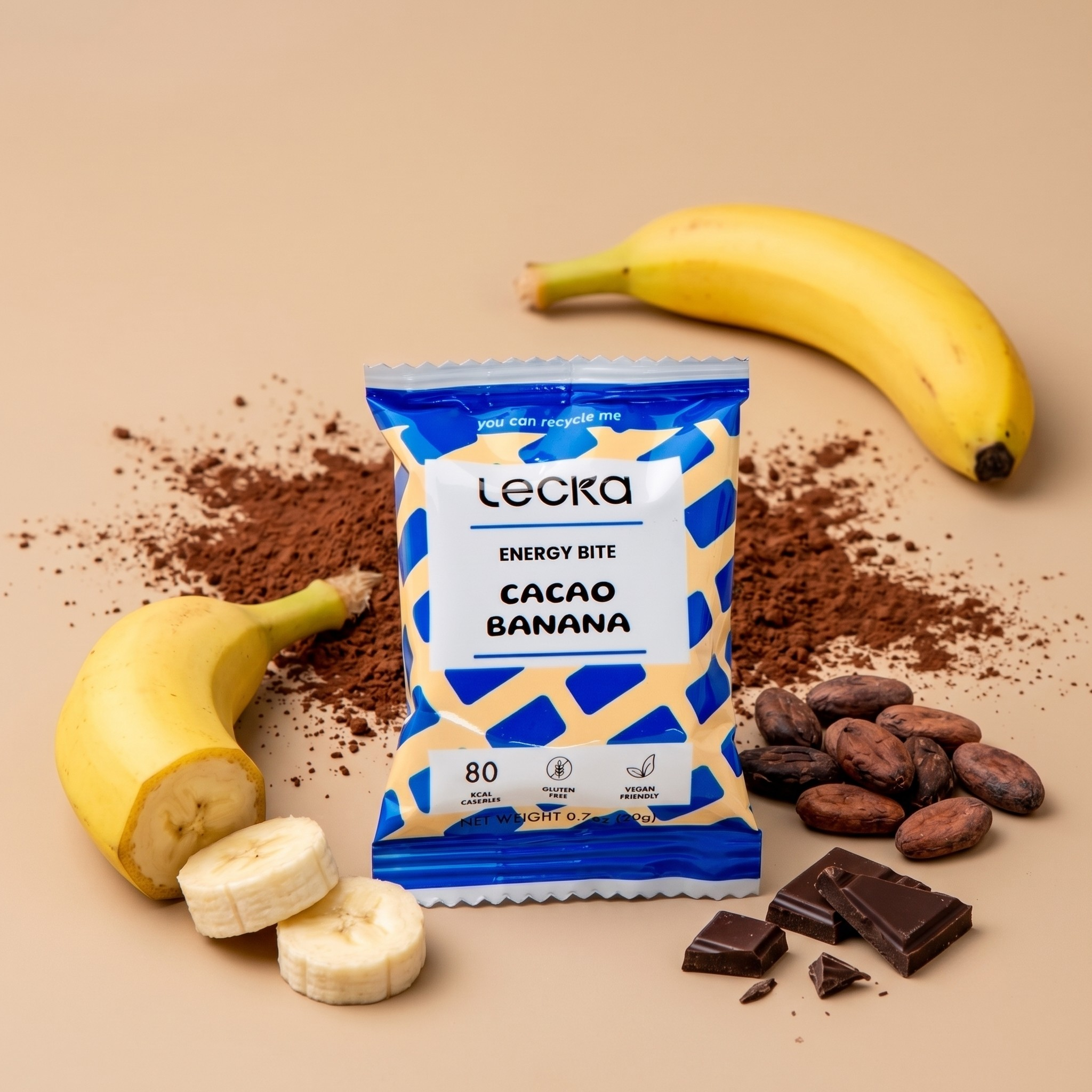 Thanh năng lượng Lecka Energy Bite 20g vị Cacao Chuối