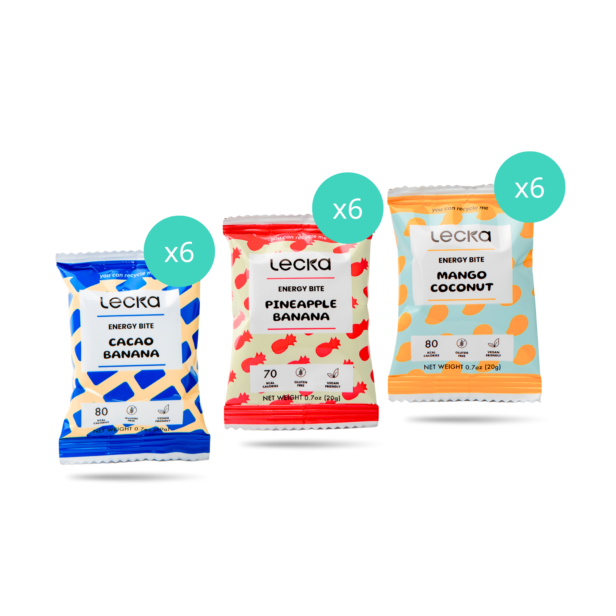 Thanh năng lượng Lecka Energy Bite 20g 3 vị Tổng hợp